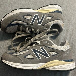 New Balance Kids' Gray and Navy Sneakers